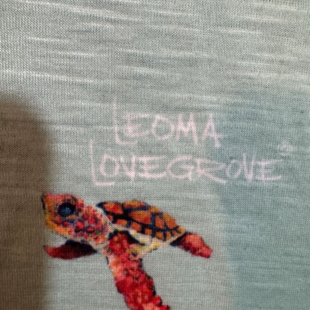 3XL Sea Turtle Cruise Vacation Leoma Shirt Ombre Coral Seafoam Coastal Marine